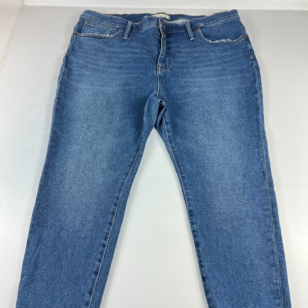 Madewell Jeans Women's Petite Plus 35 P 9" Mid Rise Skinny Blue Stretch Denim